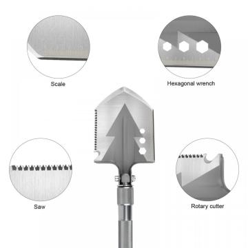 Silver Multifunctional Foldable Metal Wilderness Shovel