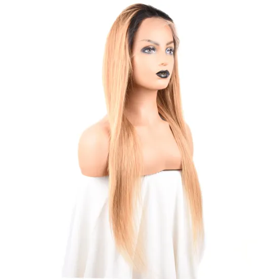 Premium Quality Wholesale Invisible Natural Real Remy Human Hair 1b/27# Straight Swiss Lace Transparent Lace Front Wigs