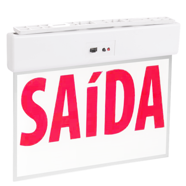 LED Saida Emergency Exit Sign With Lights Powered