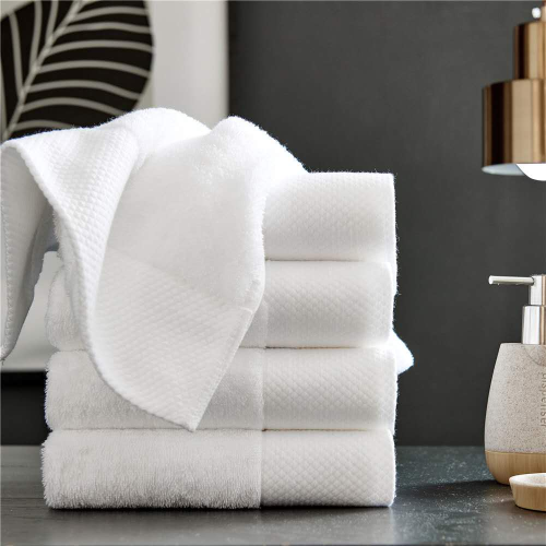 White Cotton Solid Color Towels for Hotels Bath
