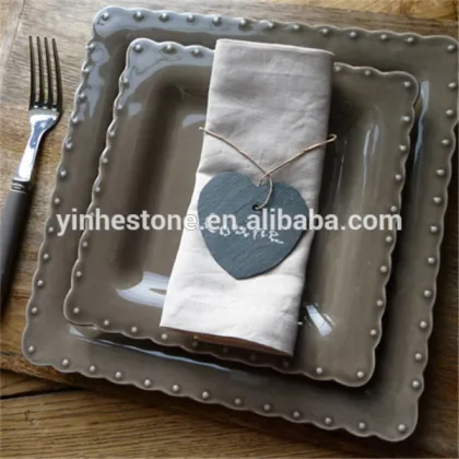 Newly designed eco-friendly slate wedding heart shape napkin rings durable wedding napkin rings