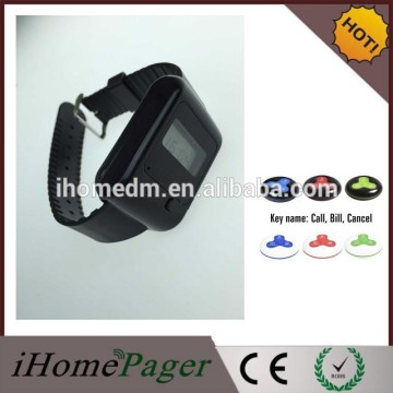 Wireless wrist watch led number call system