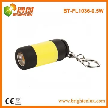 Factory Supply Promotional 1led mini usb Rechargeable Torch Light With Keychain