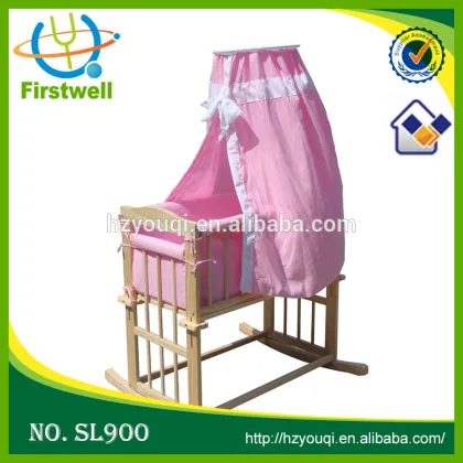 hottest sales wooden baby rocking cradle