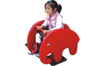 Kids play outdoor spring ride hose