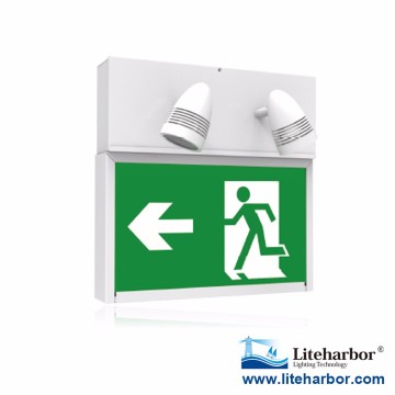 Sealed Nickel Cadmium 5-Year Limited Warranty Running Man LED Emergency Exit Sign Combo