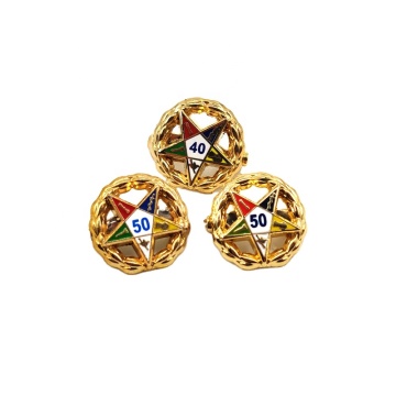 Custom Order of Eastern Star Masonic Pins: Year and Number 5-80 Collection