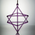 Q're Spiritual Purple Clear Quartz Crystal Singing Merkaba 8"