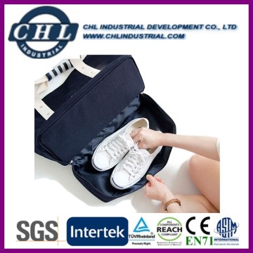 Customized logo printing baby canvas diaper bag with water bottle bag