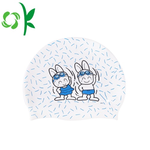 Silicone Children Swim Cap Cartoon imprimé pour les enfants