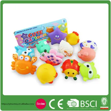 12 pcs Animals Kids Toys Soft Rubber Float Sqeeze Sound Baby Wash Bath Play Toys