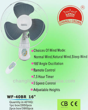Wall fan with remote control