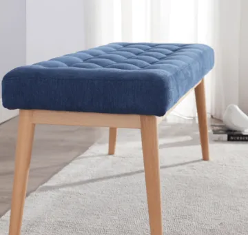 Bed end wooden bench stool square ottoman upholster