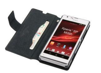 Wallet Type Sony Xperia Leather Case with Button For SONY X