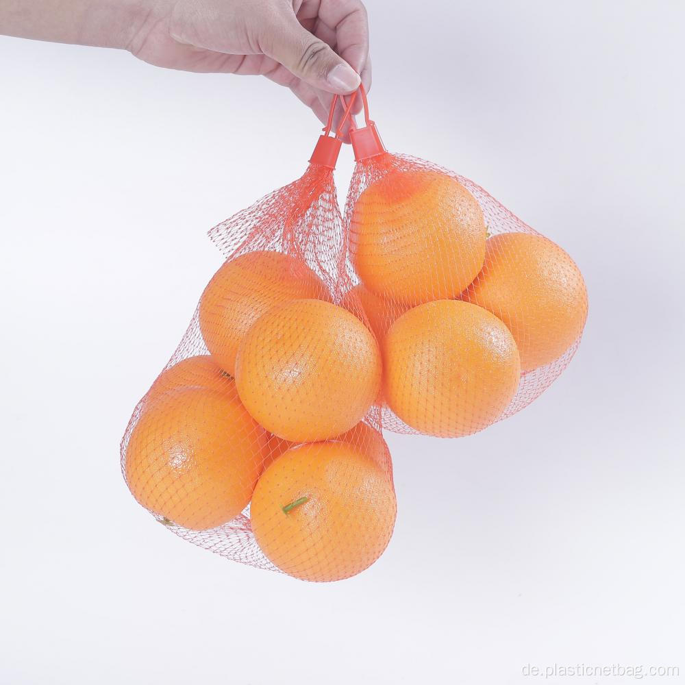 Orange Plastiknetzbeutel