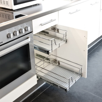 Telescopic Kitchen Dish Storage Rack Pull Out Drawer