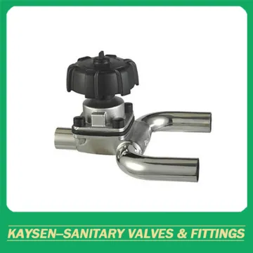 Sanitary 3 way U type welded diaphragm valve