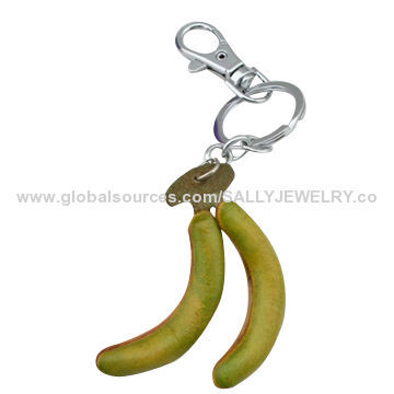 Personalized Banana Keychain, Wholesale, Made of Genuine Leather