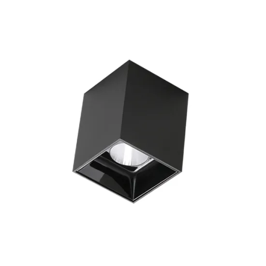 15W Single Head Surface Mount Cubic Square Ceiling Downlight - Black/White