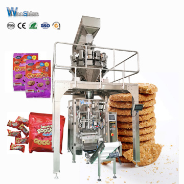 Mehrköpfe wiegen automatische Wafer-Keksverpackungsmaschine