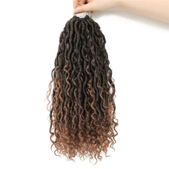 X-TRESS Natural Ombre Brown River Locs With Curly Hair Synthetic River Goddess Passion Twist Crochet Braiding Hair Extension