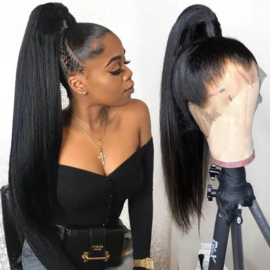 Silk Straight Top Transparent Full Lace Wig Pre Plucked with Baby Hair 100% Raw Peruvian Hair Human Hair Full Lace Wigs
