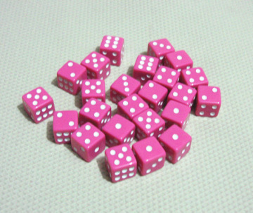 Beautiful high quality 16MM straight opaque colorful plastic dice