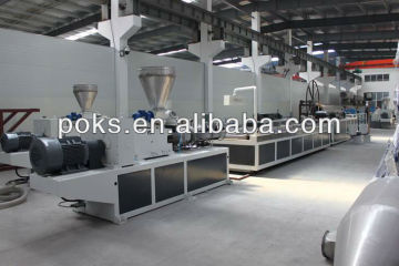 Wood plastic composite extrusion line