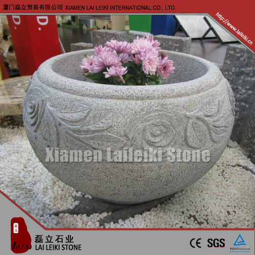 Western Garden Decoration Nature Stone Indoor Stone Flower Pot