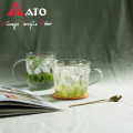 ATO Grass Pattern Borosilicate Glass Milk Coffee Cup