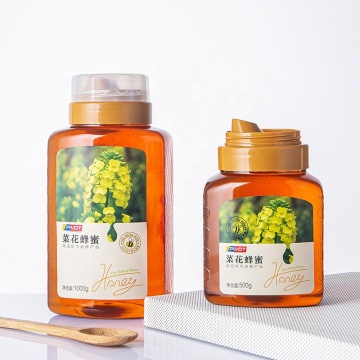 Wholesale PET Honey Syrup Containers - 300g, 500g, 1000g Square Bottles with Reflux Inlet