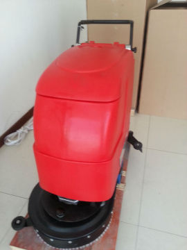 Hand-push-type scrubber machine