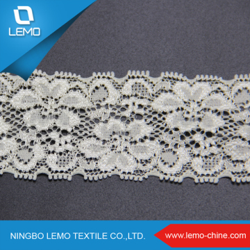 elastic tricot trim gathered lace