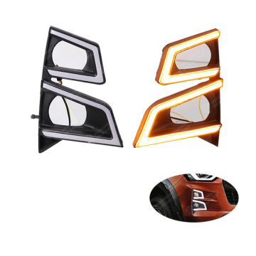 HW4X4 Offroad Car LED Día Drl Lámpara de niebla de luz con señal de giro amarillo para DMAX 2020