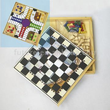 wooden 3 in 1 game,chess,ludo,chess board,game,travel game,wooden game