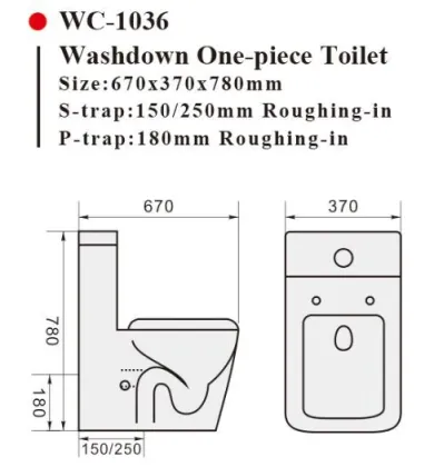 WC-1036 MEIYE One-piece Toilet with Geberit or R&T Flush Valve & Soft Closing Cover, Australian Standard Toilet