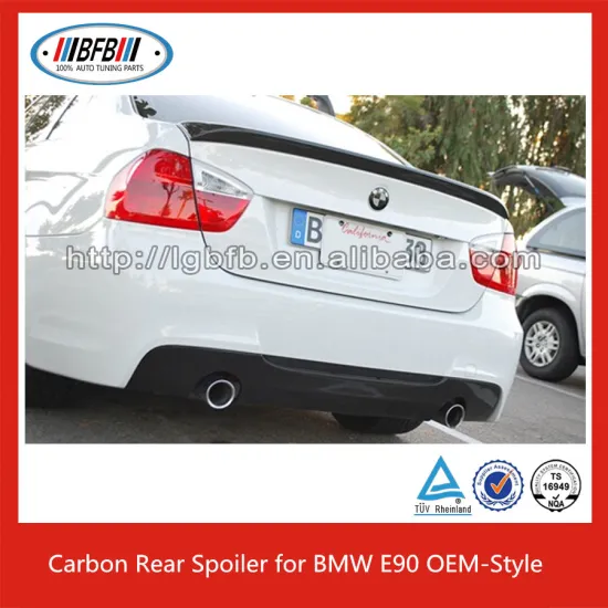 Fit for 05-11 BMW 3-Series E90 4D Sedan OE Style Carbon Trunk Boot Spoiler 325I 328I