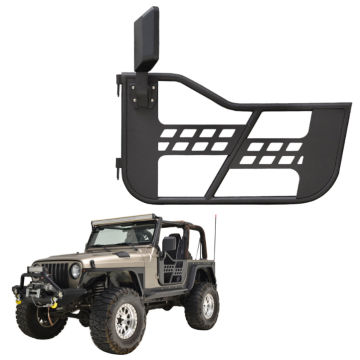 ประตูท่อเหล็กออฟโรดพร้อมกระจกมองข้างสำหรับ Jeep Wrangler TJ
