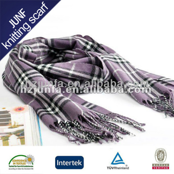 Fashion ladies solid color pashmina two tone pattern scarf