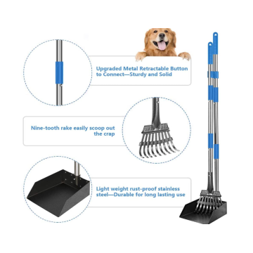 Land Handle Pet Poop Bandeja e Conjunto de Rake