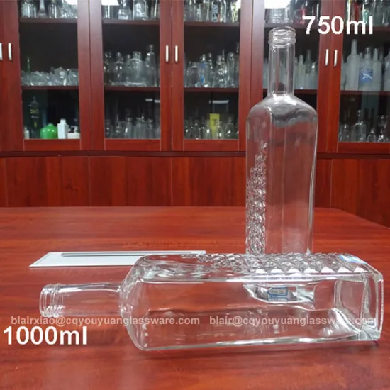 1L Square Vodka Bottle Diamond Shape Gin Bottle Quality