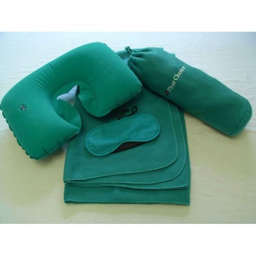 Fleece Bag Neck Pillow Eyemask Blanket Kits