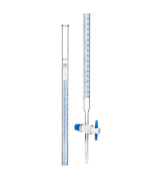 Amber Glass Burette con PTFE Stopcock Classe B