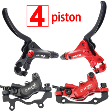 Zoom HB876 Set Rem Sepeda: Rem cakram depan dan belakang hidrolik 4-piston untuk mtb dan sepeda aluminium