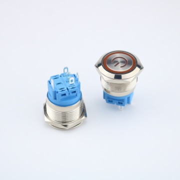 22mm LED Light Waterproof Metal Push Button Switch IP65