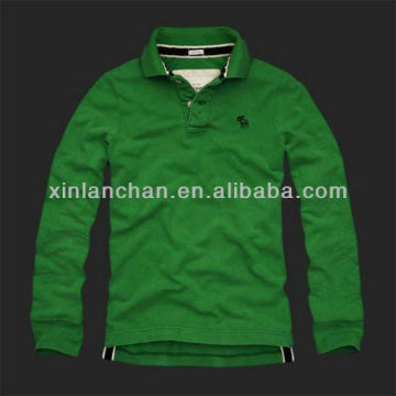long sleeve cotton polo shirt
