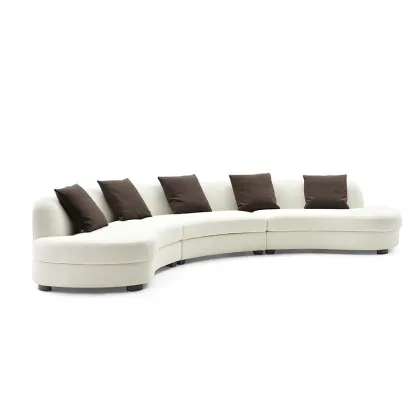 Luxury Modern Design Gold Metal Base Curved Sofa