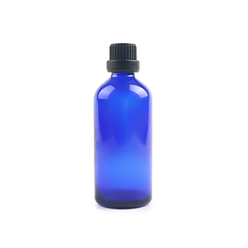 Garrafa de vidro de óleo essencial de 100 ml azul