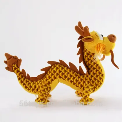 Custom yellow chinese dragon stuffed toys, dragon plush toy wholesale