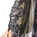 Real Photos Black Lace Wedding Veil One Layer 3 M Cathedral Long Bridal Veil with Comb Wedding Head Accessories